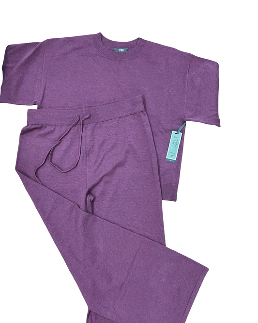 Lounge Set Pants By Terra & Sky In Mauve, Size:L