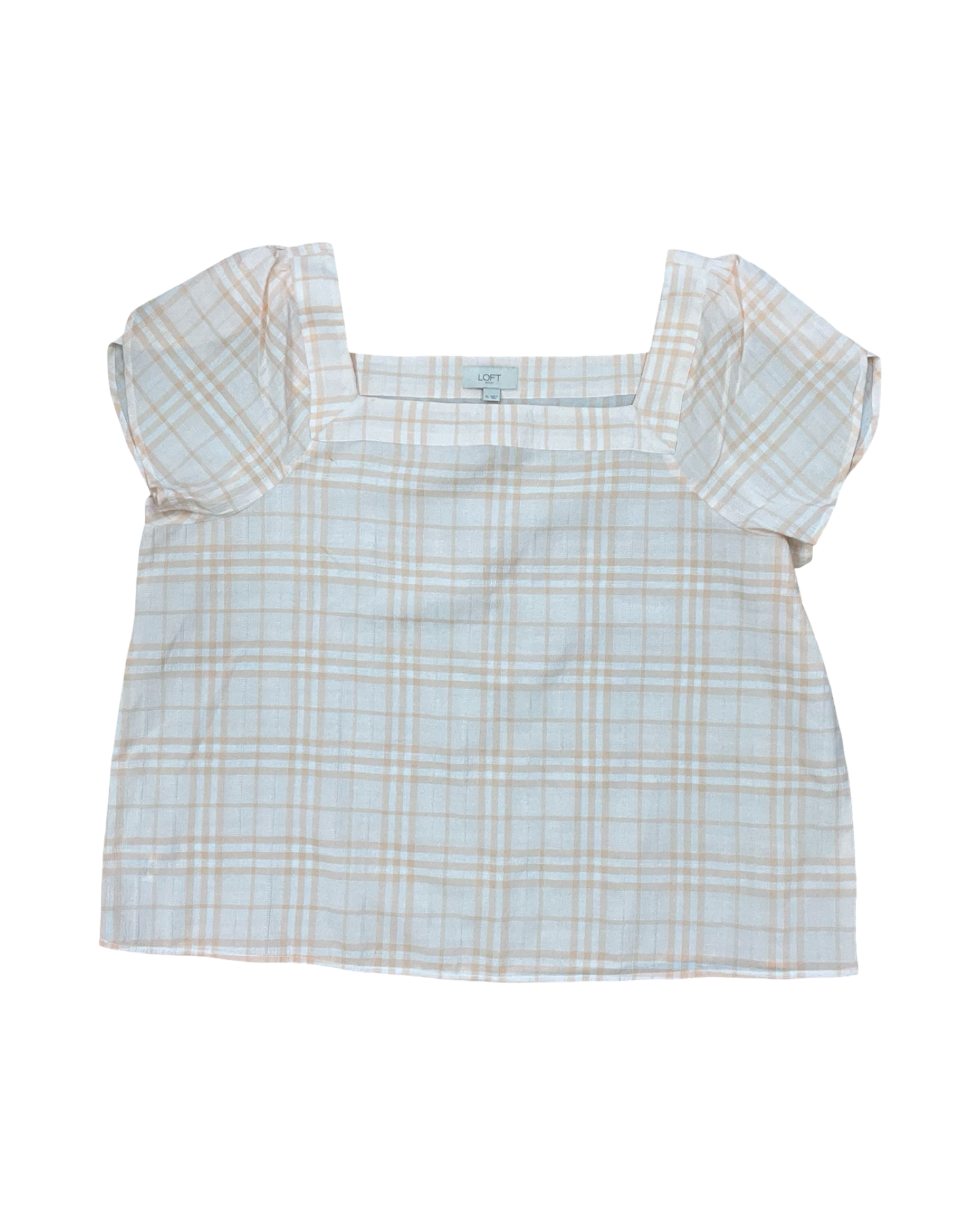 Top Sleeveless By Loft In Orange & White, Size:Xl