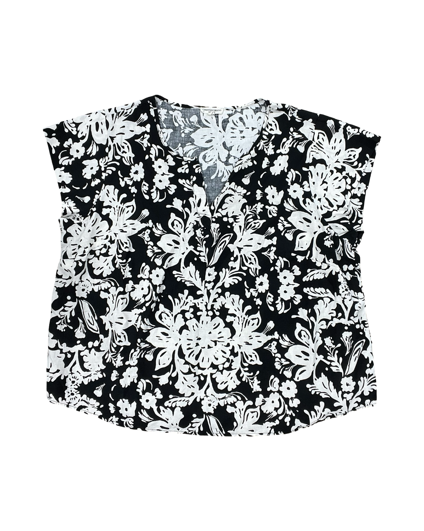 Top Sleeveless By Christian Siriano In Black & White, Size:2X