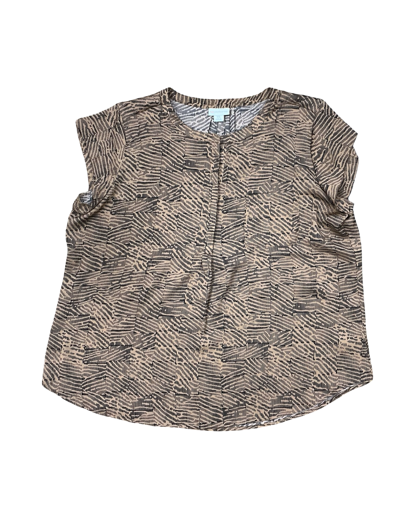 Top Sleeveless By Liz Claiborne In Black & Brown, Size:1X