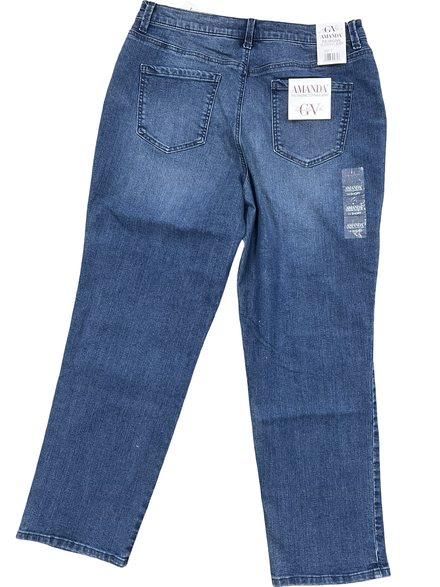 Jeans Straight By Gloria Vanderbilt In Blue Denim, Size:14P