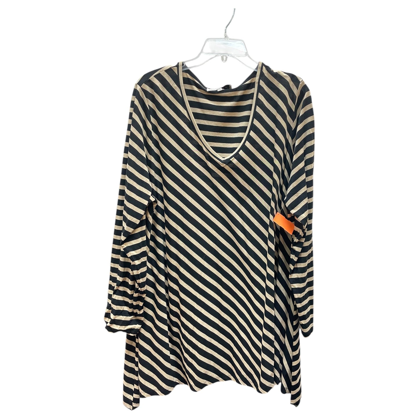 Top Ls By Jones New York In Black & Cream, Size:3X
