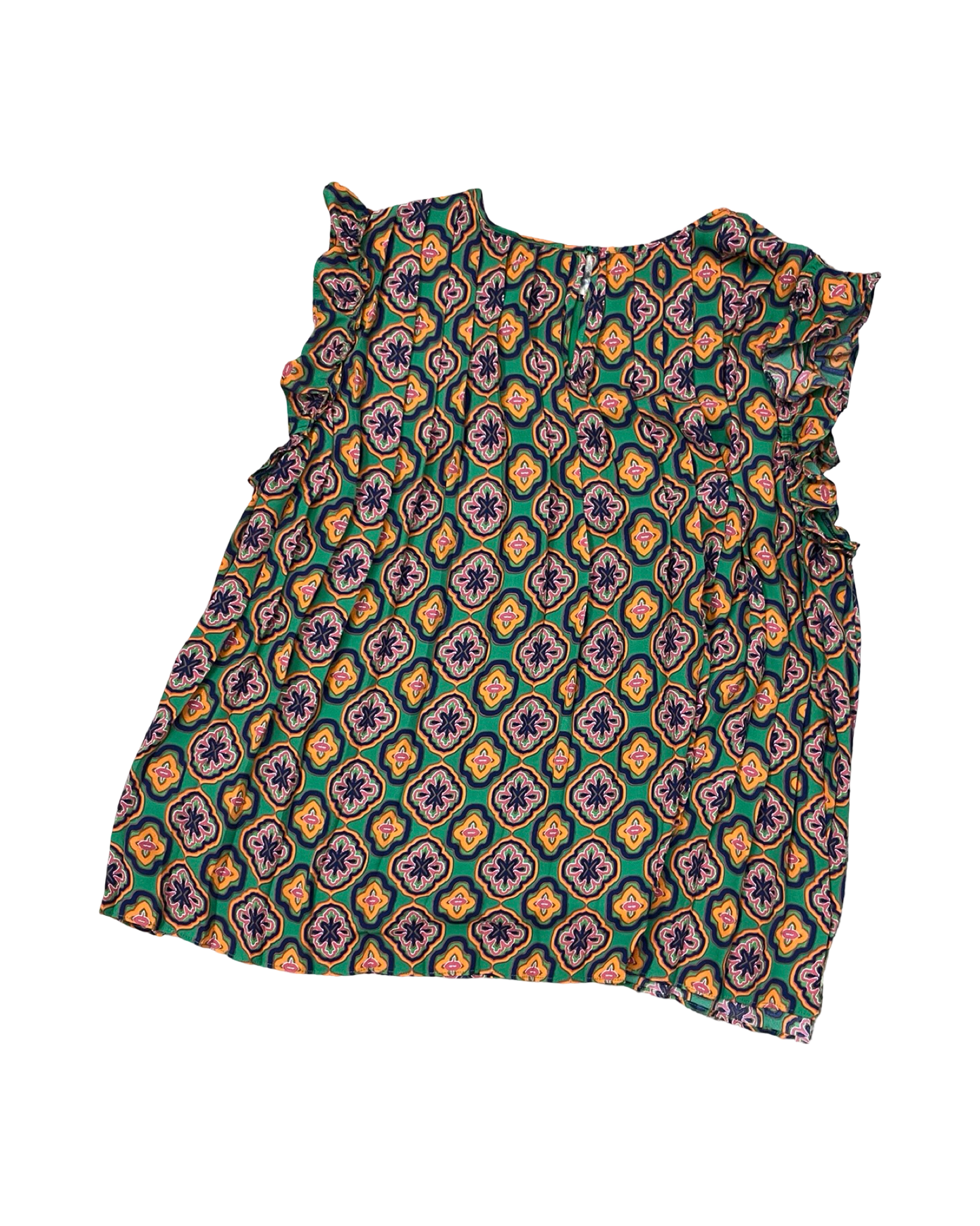 Top Sleeveless By Dr2 In Green & Orange, Size:Xl