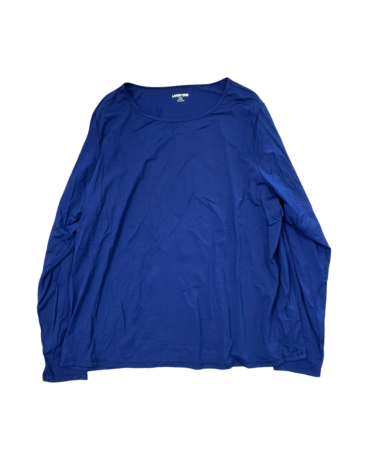 Top Ls Basic By Lands End In Navy, Size:1X