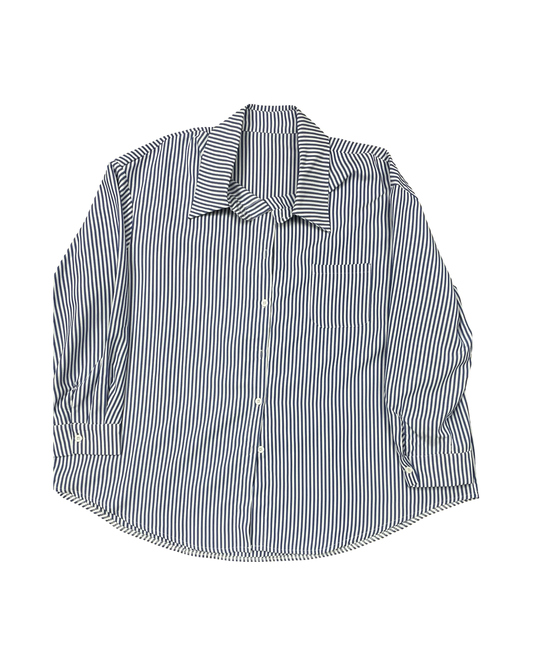 Blouse Ls By Shein In Blue & White, Size:2X