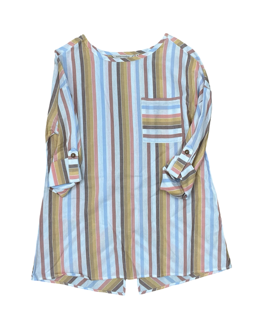 Top Ss By Soft Surroundings In Cream & Orange, Size:Xs