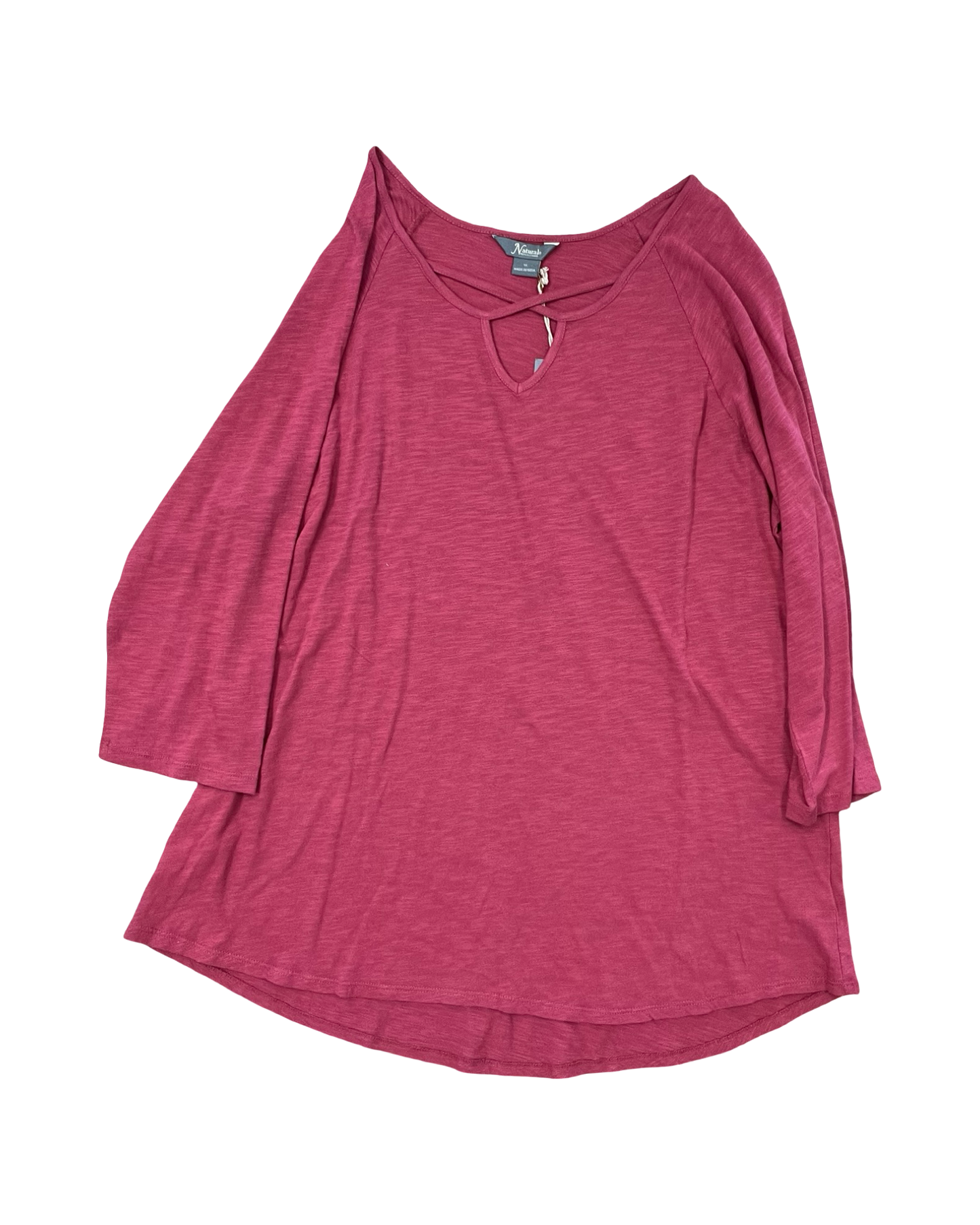 Top 3/4 Sleeve By Natural Reflections In Red, Size:1X