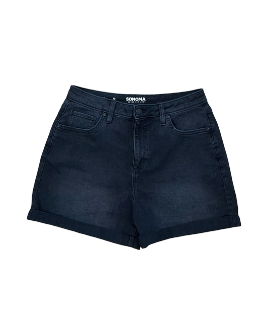 Shorts By Sonoma In Black Denim, Size:12