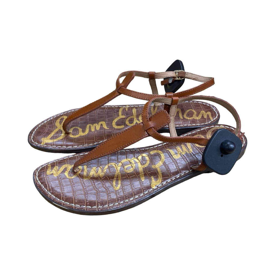 Sandals Flats By Sam Edelman In Brown, Size:9.5