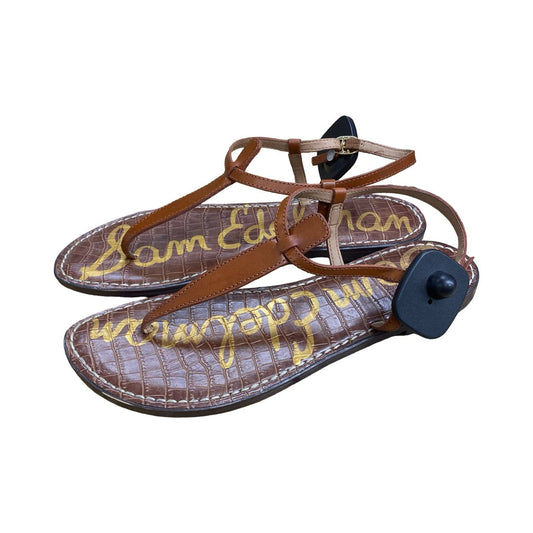 Sandals Flats By Sam Edelman In Brown, Size:9.5