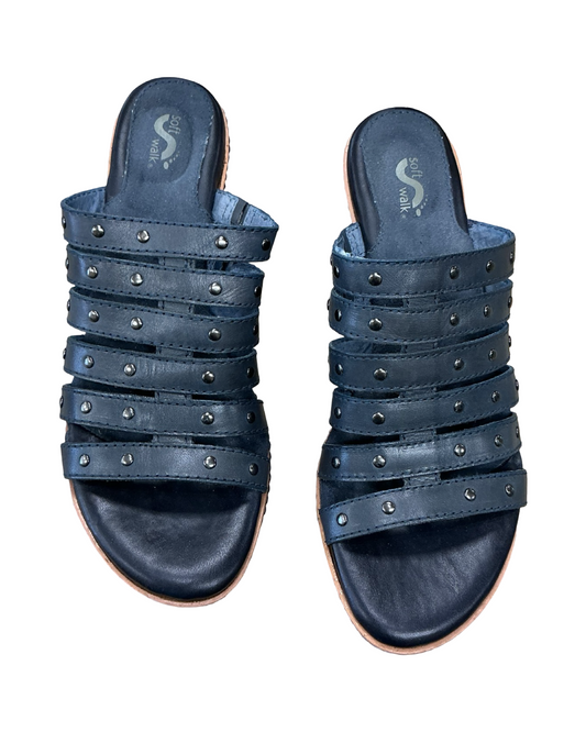 Sandals Heels Wedge By Clothes Mentor In Blue, Size:7