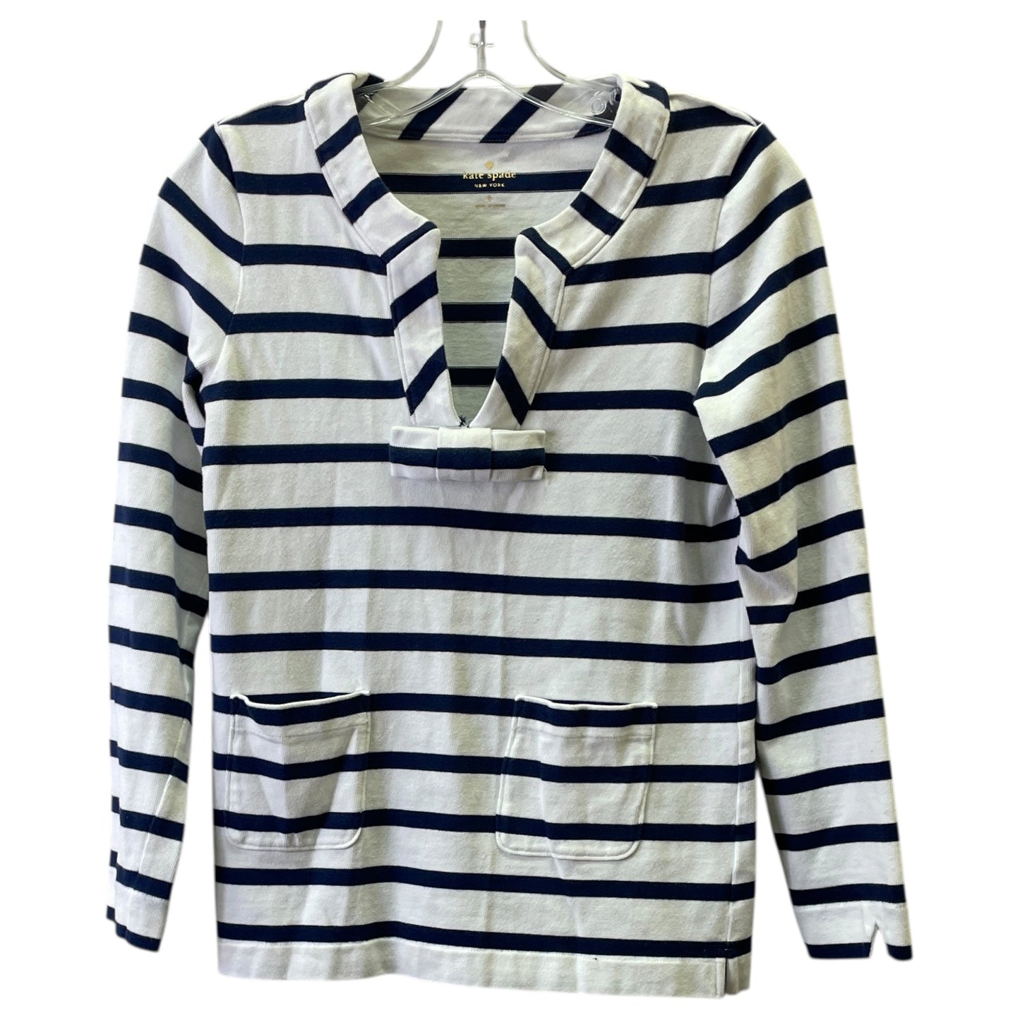 Top Ls Designer By Kate Spade In Blue & White, Size:S