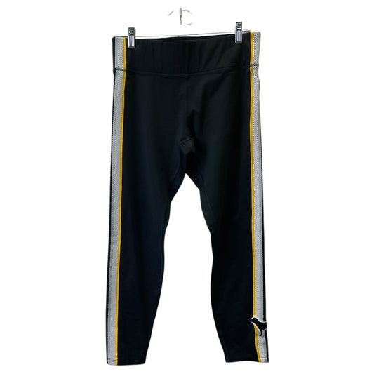 Athletic Leggings By Pink In Black & Yellow, Size:L