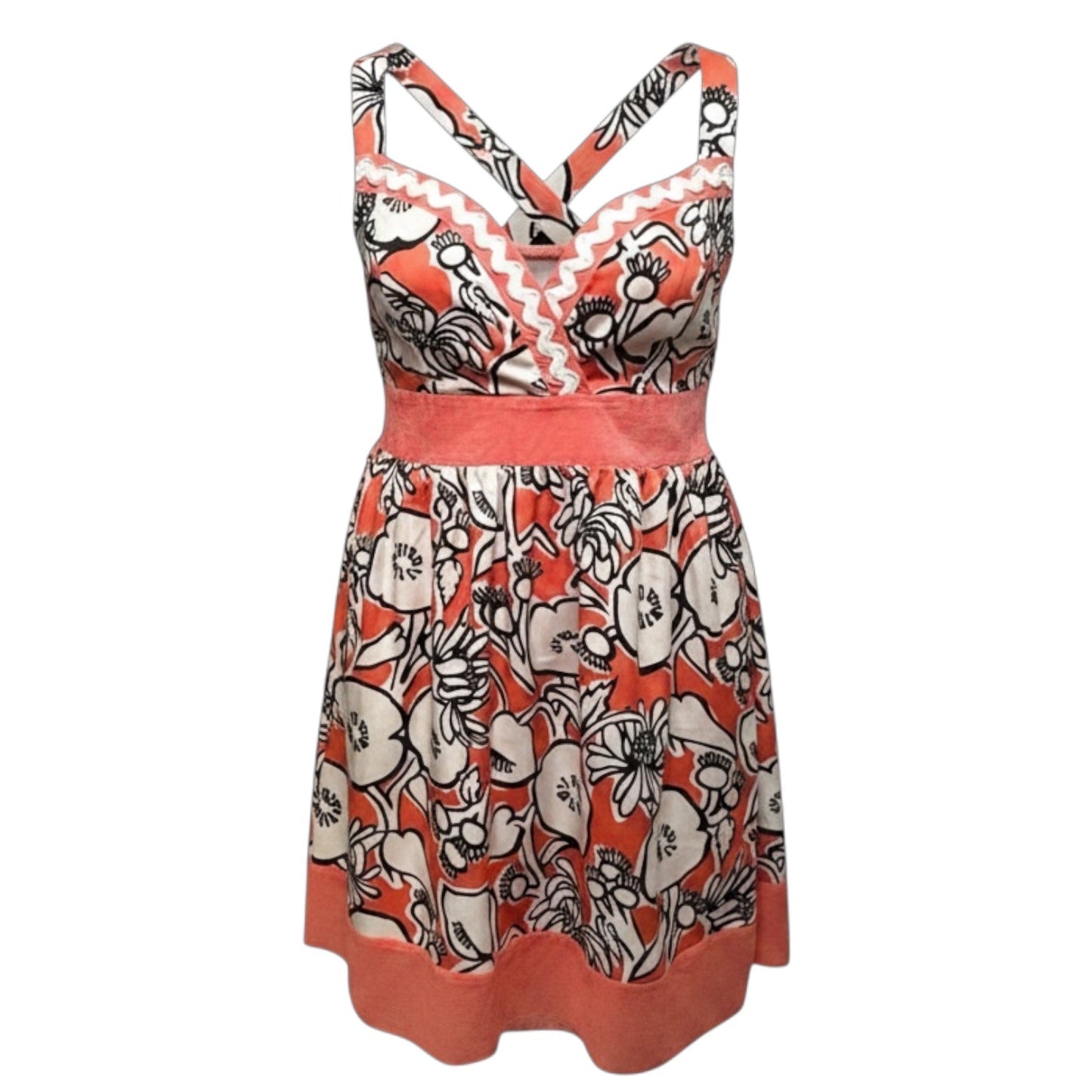 Cotton Silk Dress Casual Short By Nick And Mo In Floral Print, Size: M