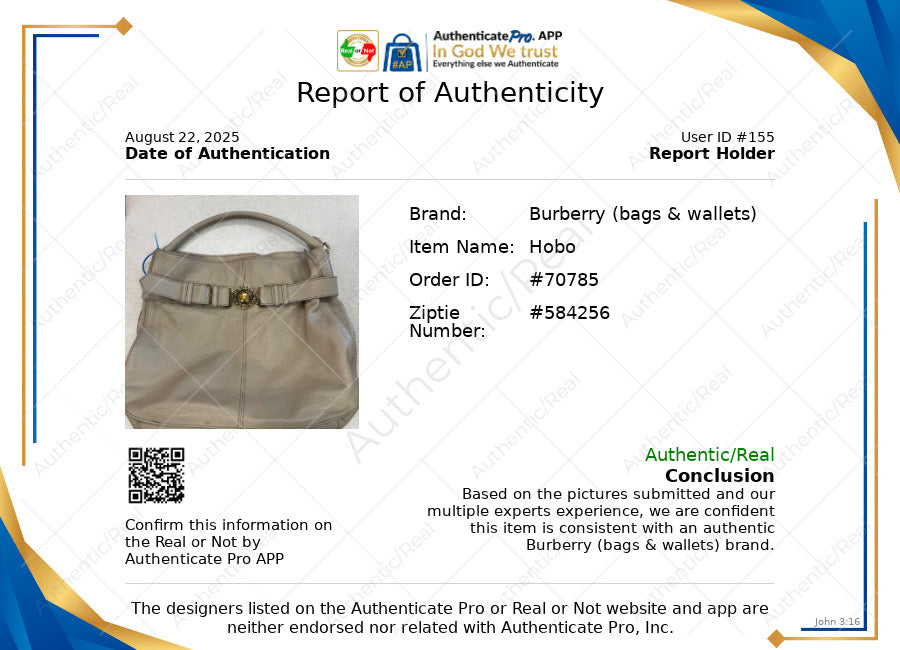 Handbag Luxury Designer By Burberry, Size: Large