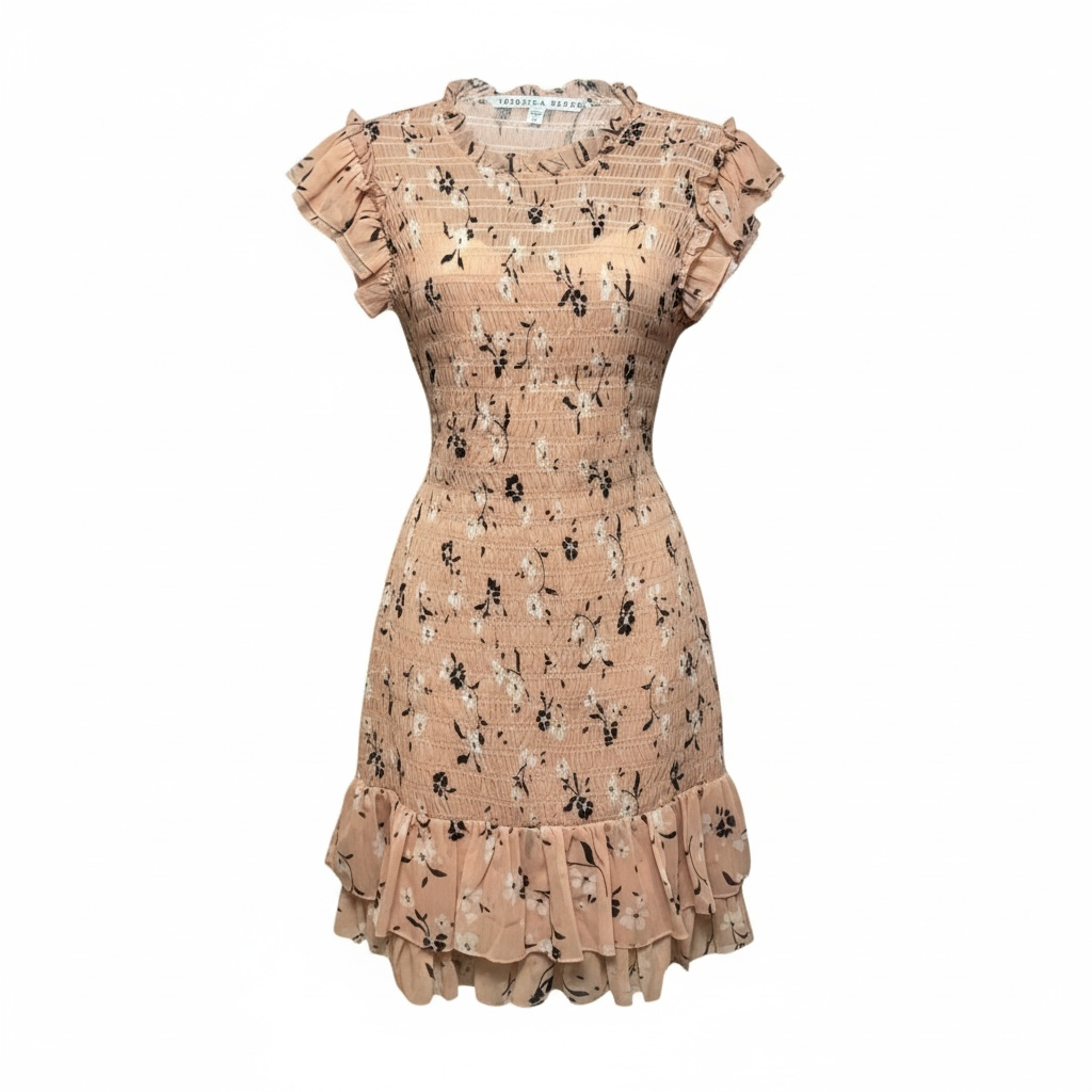 Cici Floral Smocked Ruffle Dress By Veronica Beard In Blush Multi, Size: 6