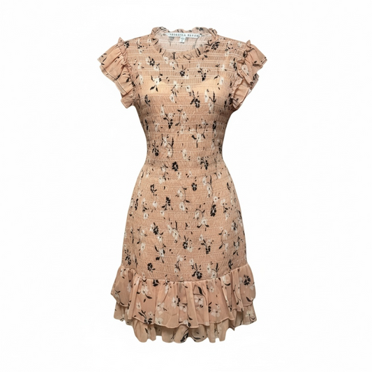 Cici Floral Smocked Ruffle Dress By Veronica Beard In Blush Multi, Size: 6