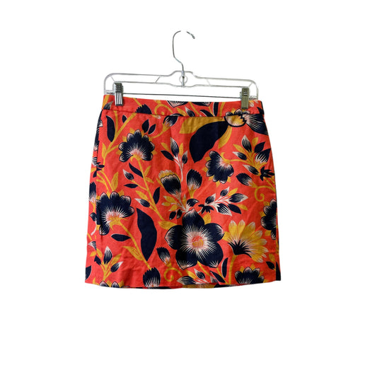 Skirt Midi By J. Crew In Blue & Orange, Size:0