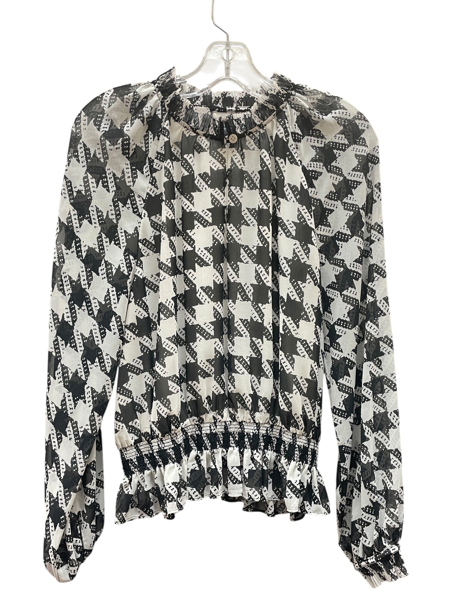 Blouse Ls By Ann Taylor In Black & White, Size:M