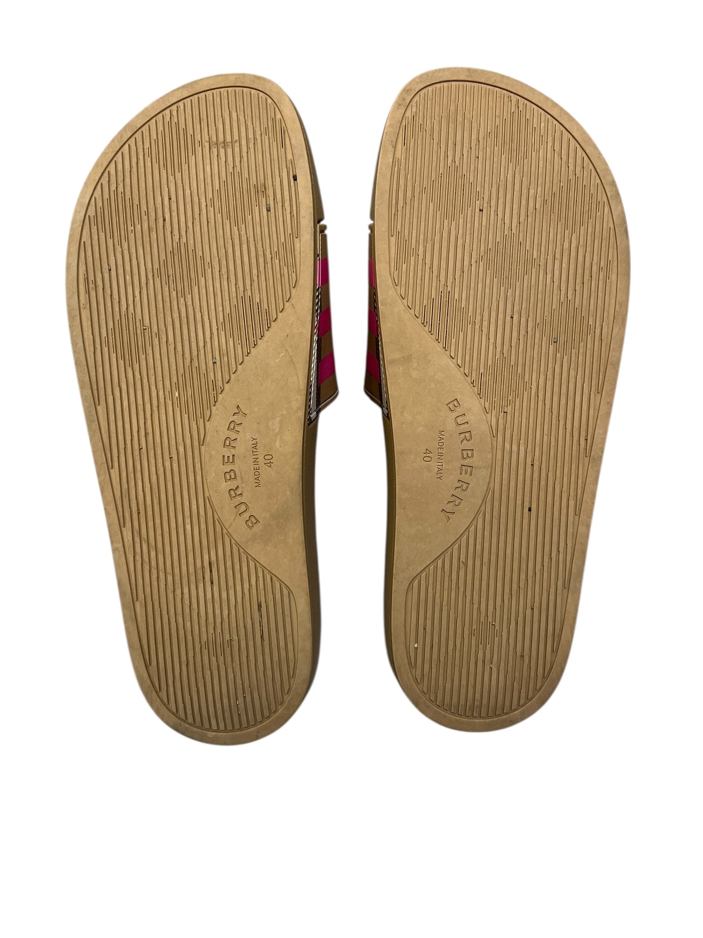 Sandals Luxury Designer By Burberry In Pink & Tan, Size: 9