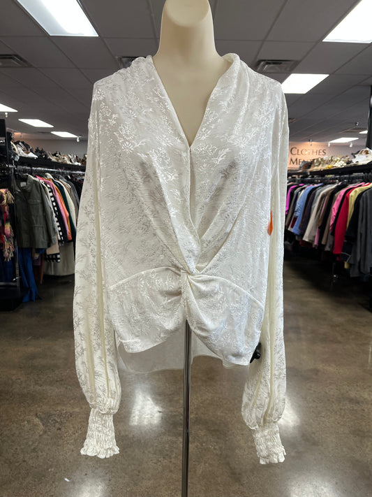 Blouse Ls By Clothes Mentor In White, Size:S