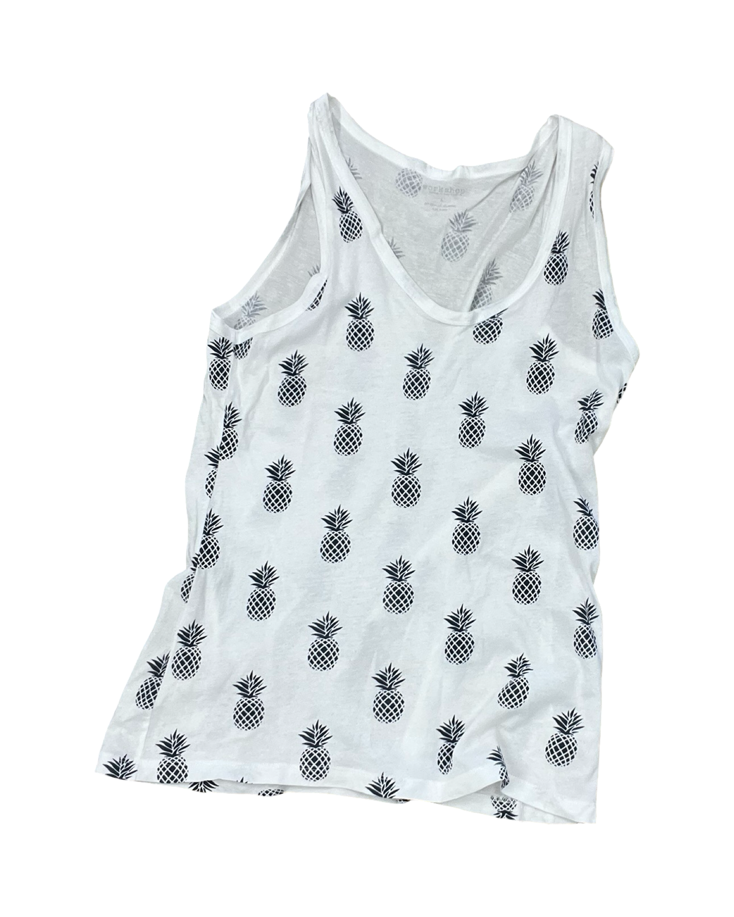 Top Sleeveless By Workshop In White, Size:L
