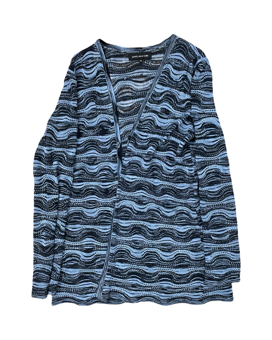Cardigan By Jones New York In Black & Blue, Size:L