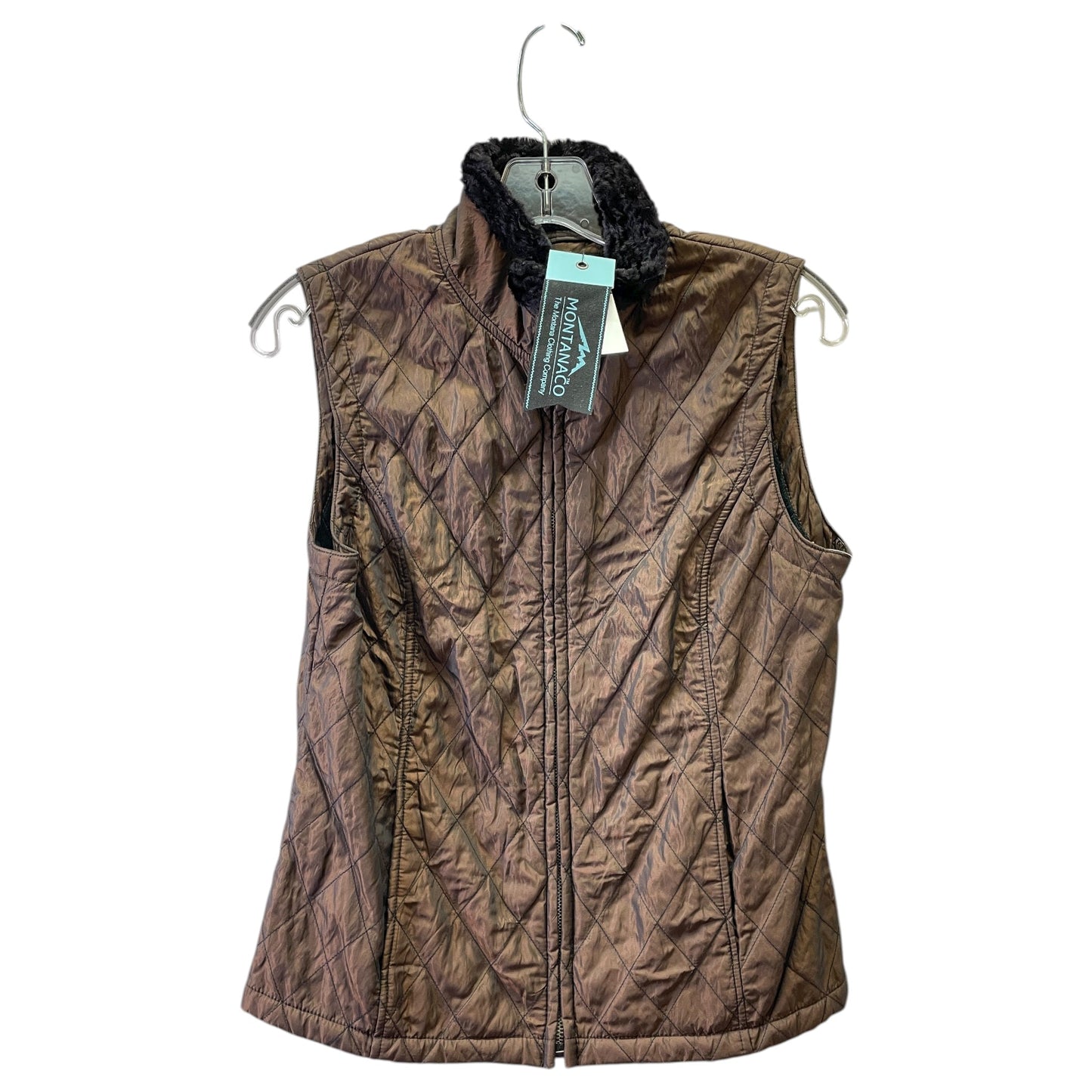 Vest Puffer & Quilted By MONTANA COIn Bronze, Size:S