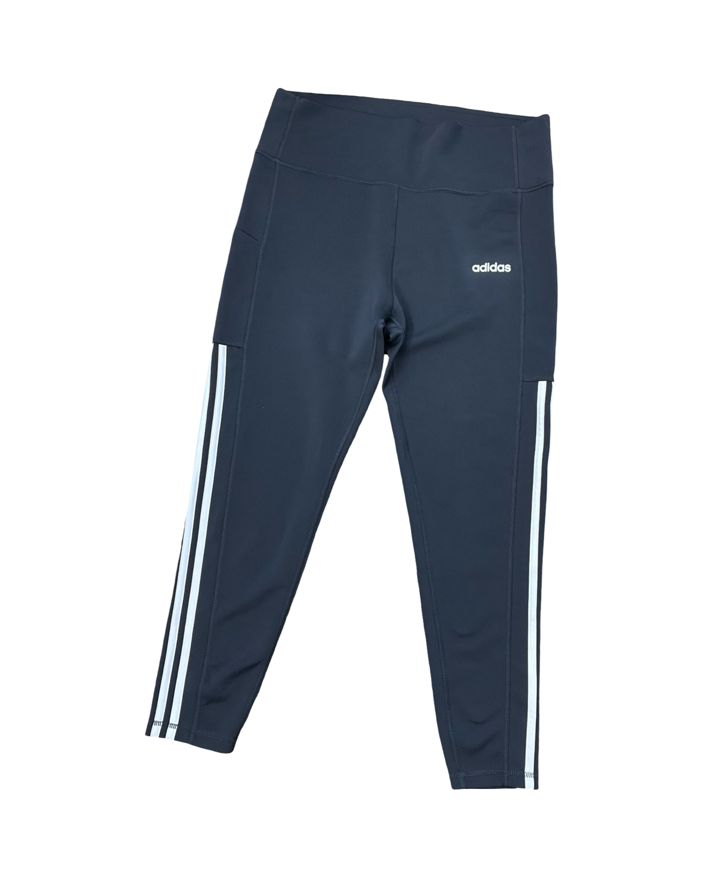 Athletic Leggings By Adidas In Grey & White, Size:Xl