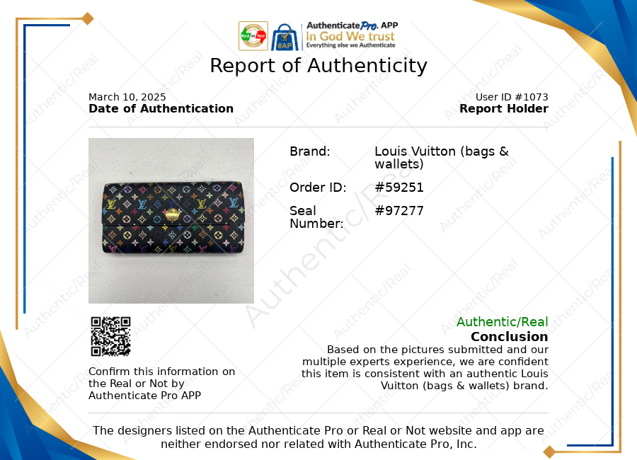 Wallet Luxury Designer By Louis Vuitton In Multi, Size:Medium