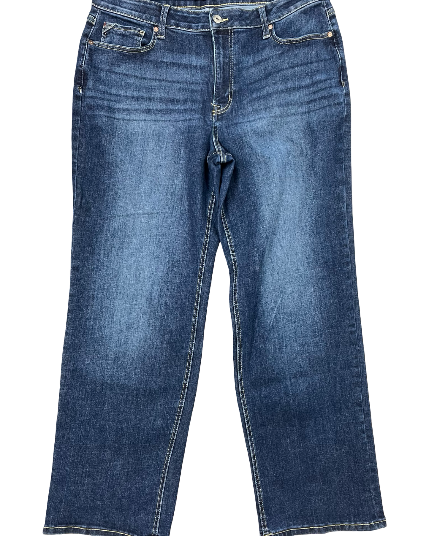 Jeans Straight By Edgely In Blue Denim, Size:18