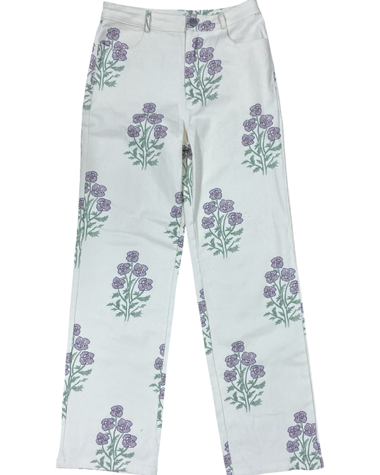 Jeans Straight By Bailey Rose In Cream, Size:4