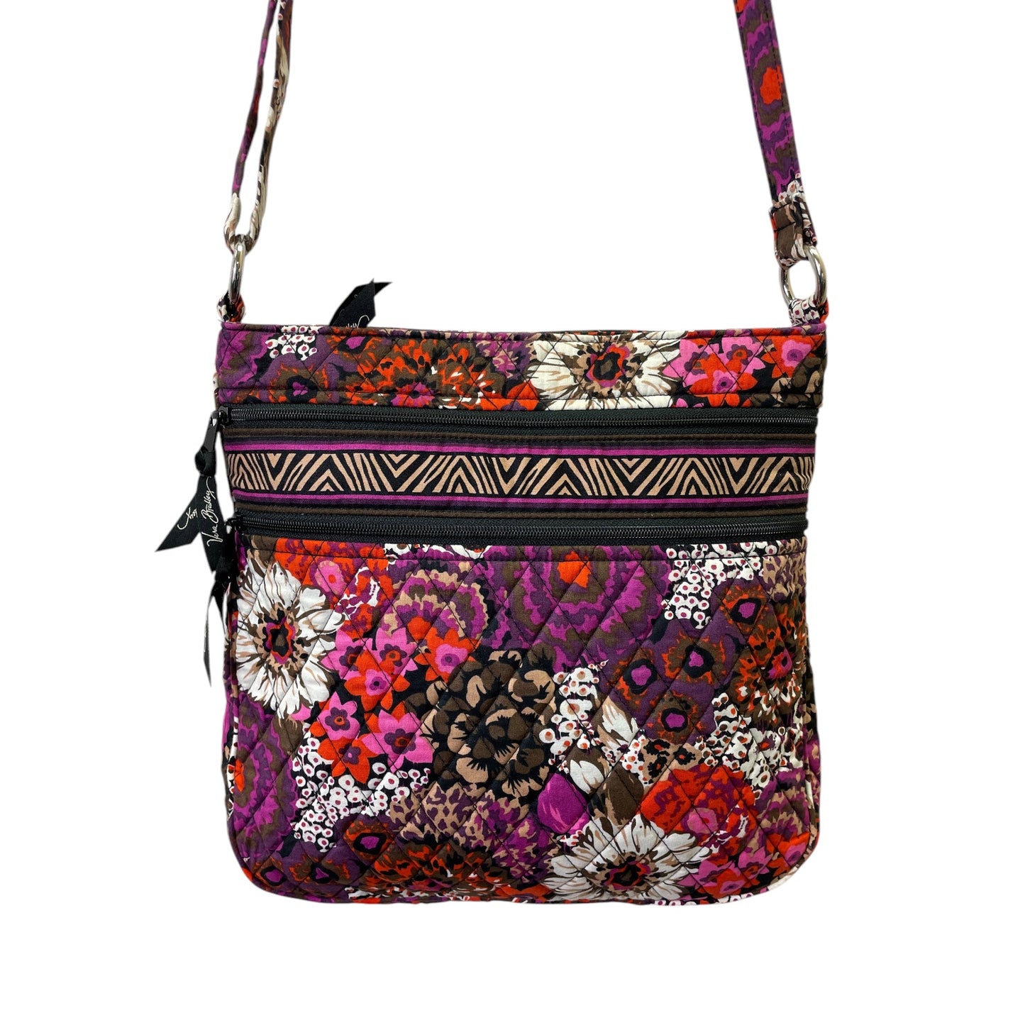 Handbag By Vera Bradley In Purple & Tan, Size:Medium