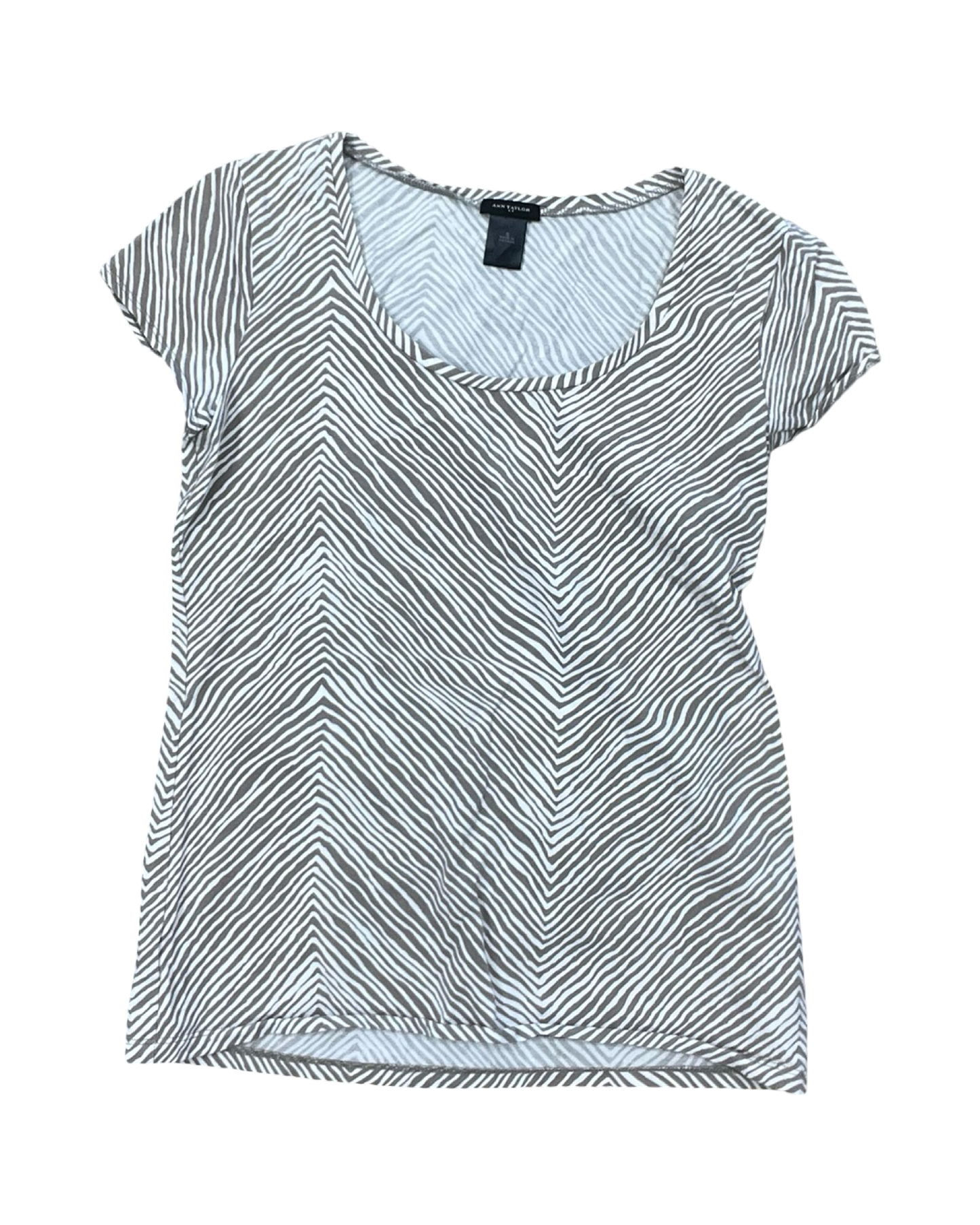 Top Ss By Ann Taylor In Tan & White, Size:S