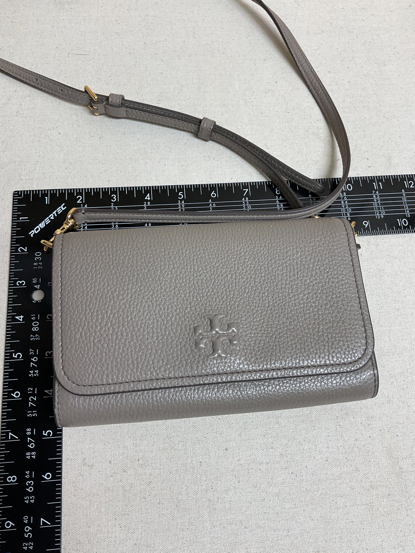 Crossbody Designer By Tory Burch In Taupe, Size:Small