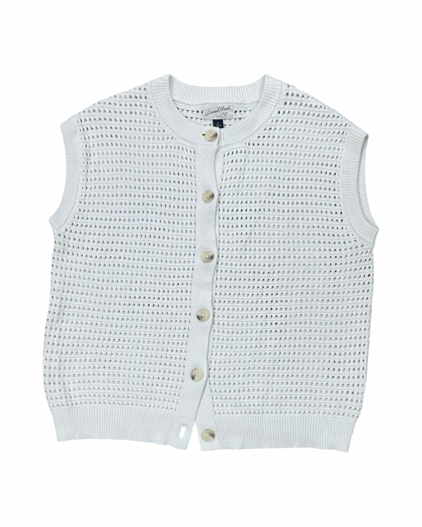 Blouse Sleeveless By Universal Thread In Cream, Size:Xs