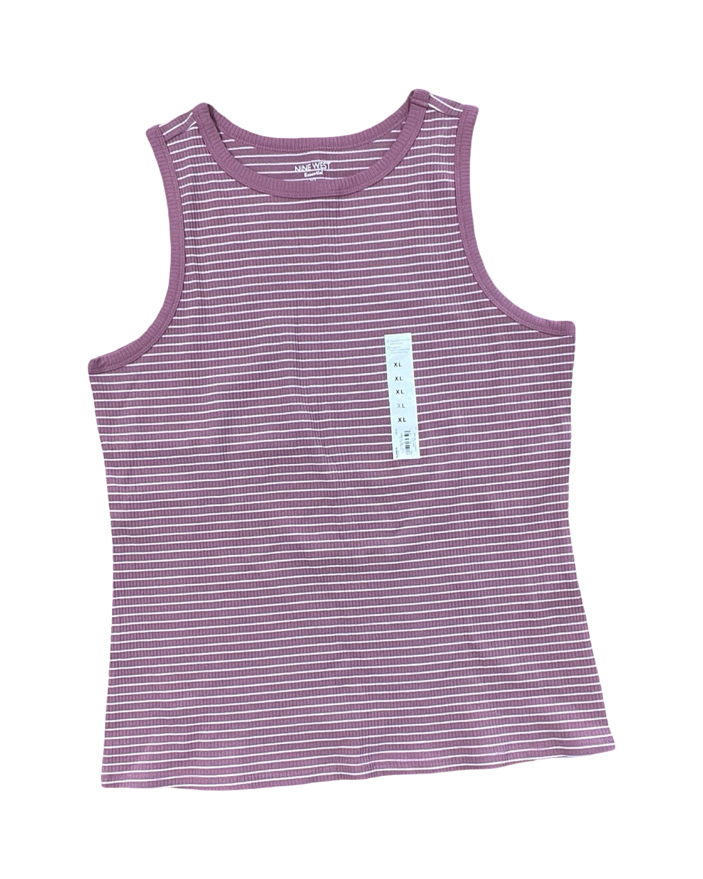Top Sleeveless By Nine West In Pink & White, Size:Xl