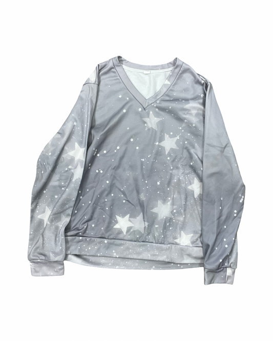 Top Ls By Clothes Mentor In Grey & White, Size:2X
