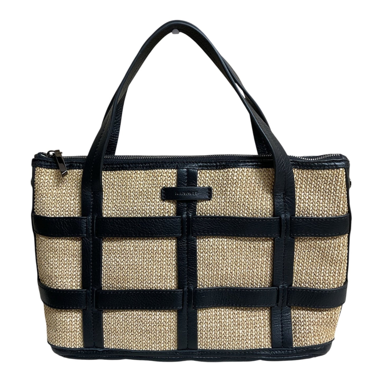 Handbag Leather By Hammitt In Black & Tan, Size:Medium