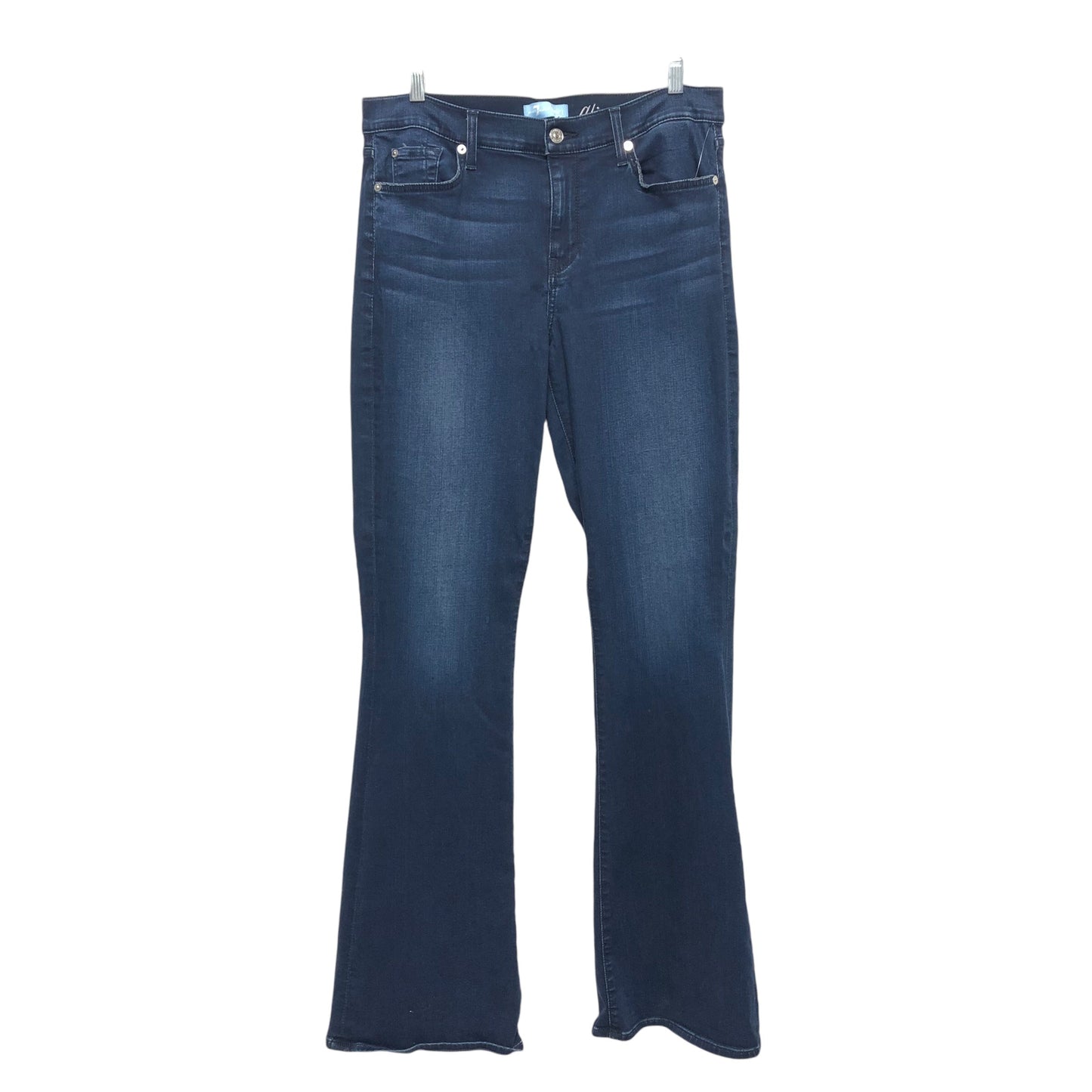 Jeans Flared By 7 For All Mankind In Blue Denim, Size:14