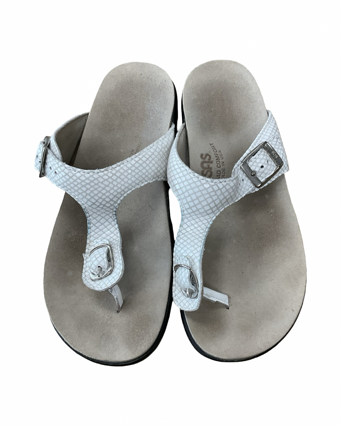 Sandals Flats By Sas In White, Size:7.5