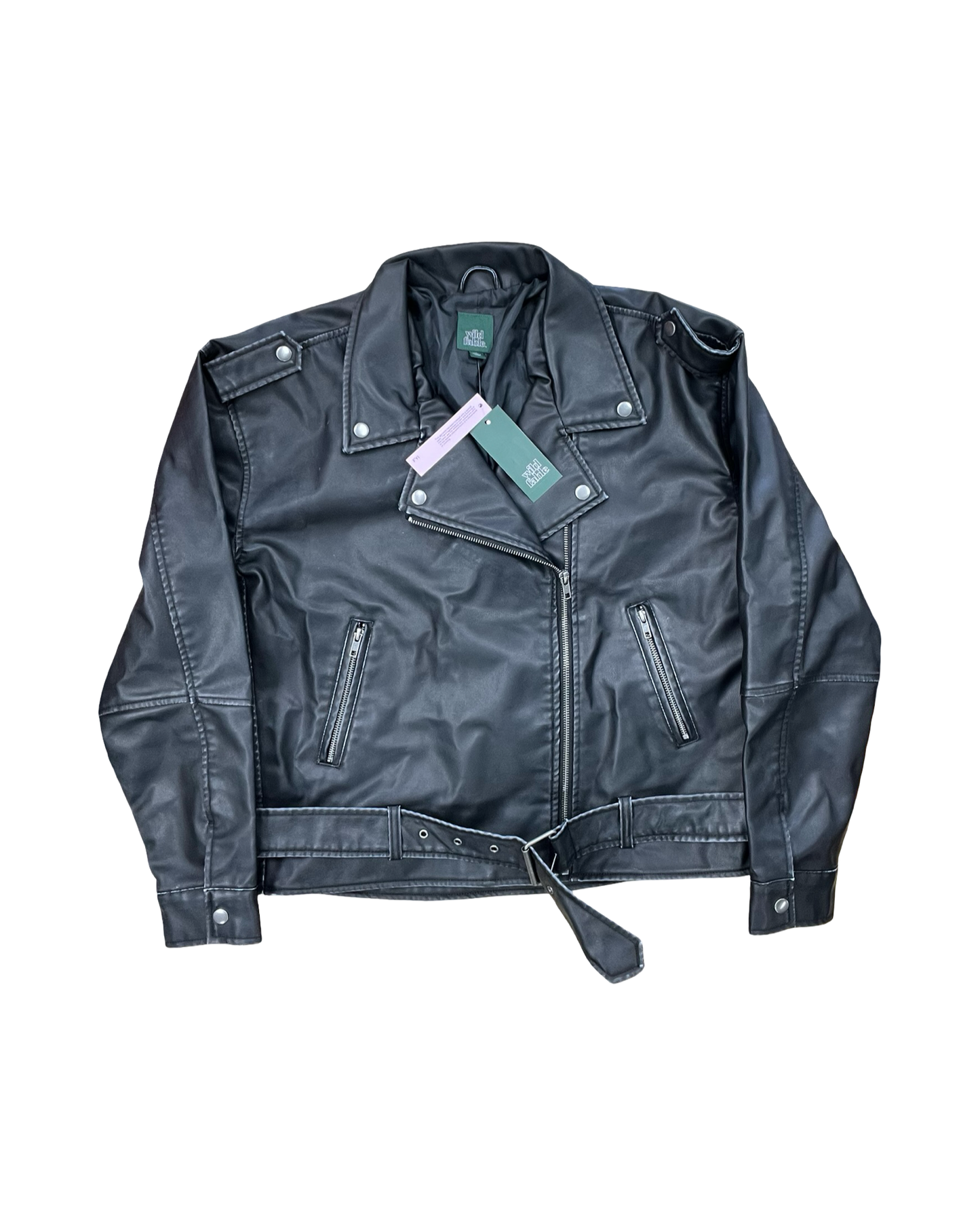 Jacket Moto By Wild Fable In Black, Size:L