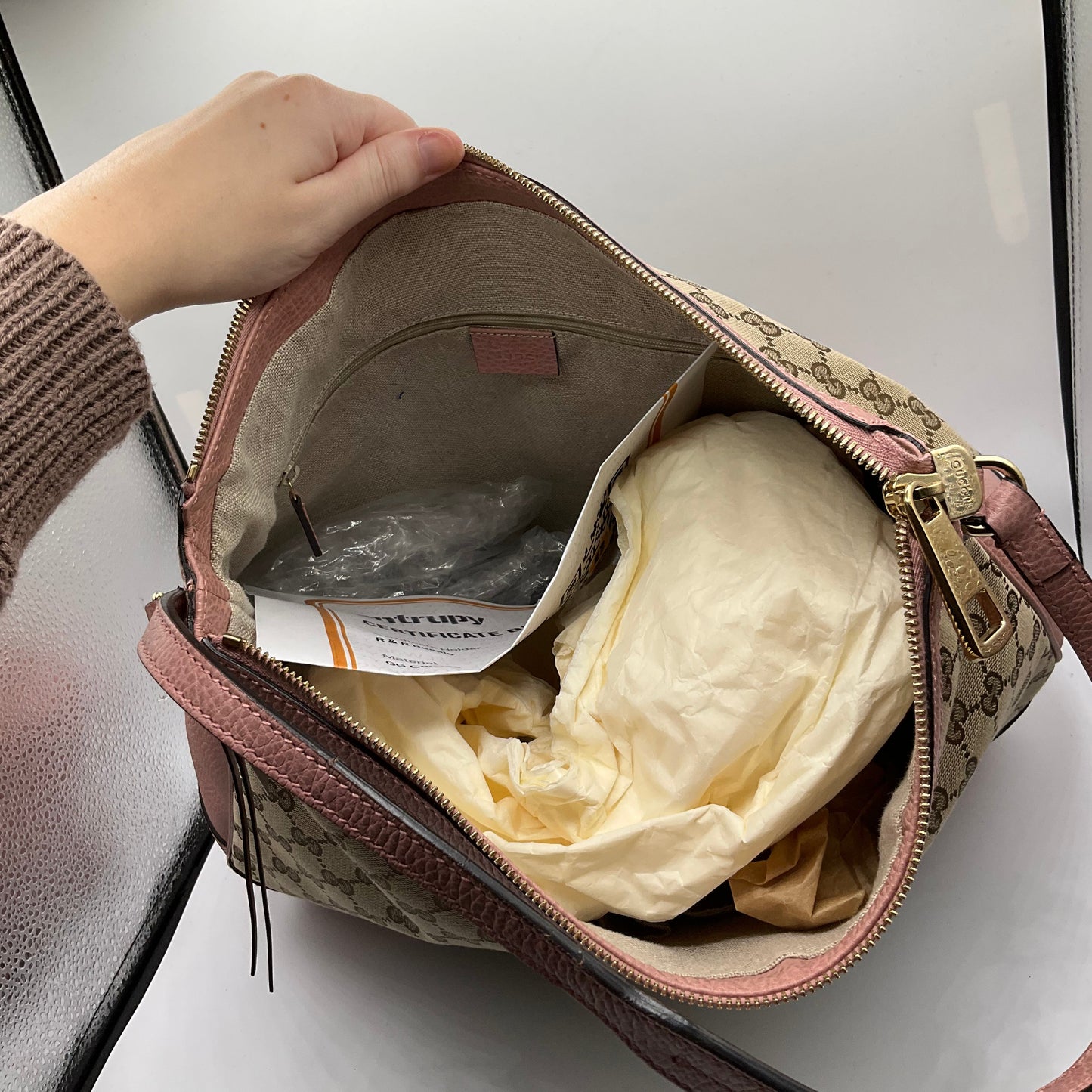 Handbag Luxury Designer By Gucci, Size: Large