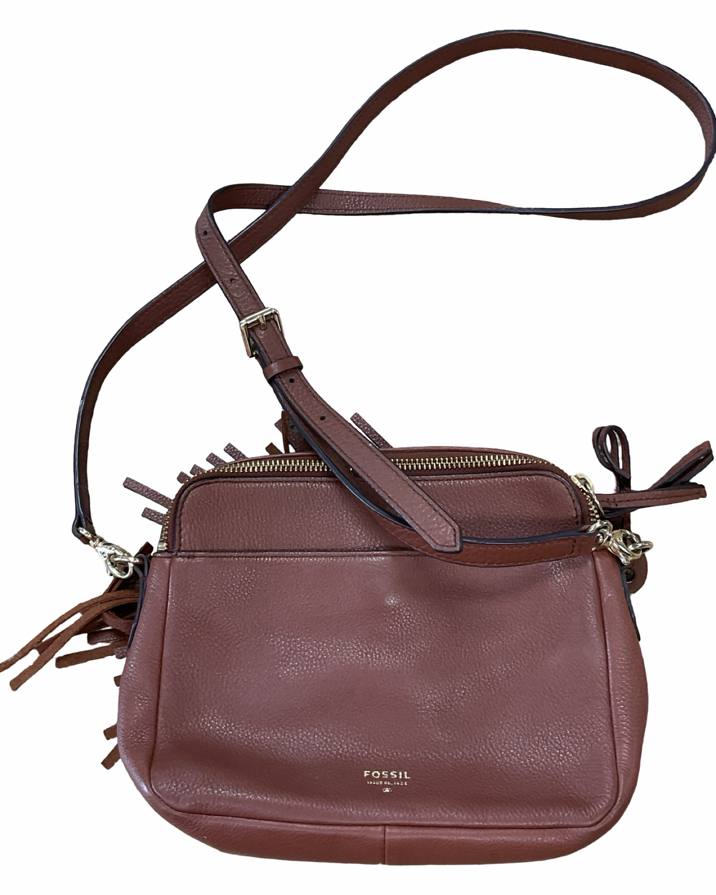 Crossbody Leather By Fossil In Brown, Size:Medium