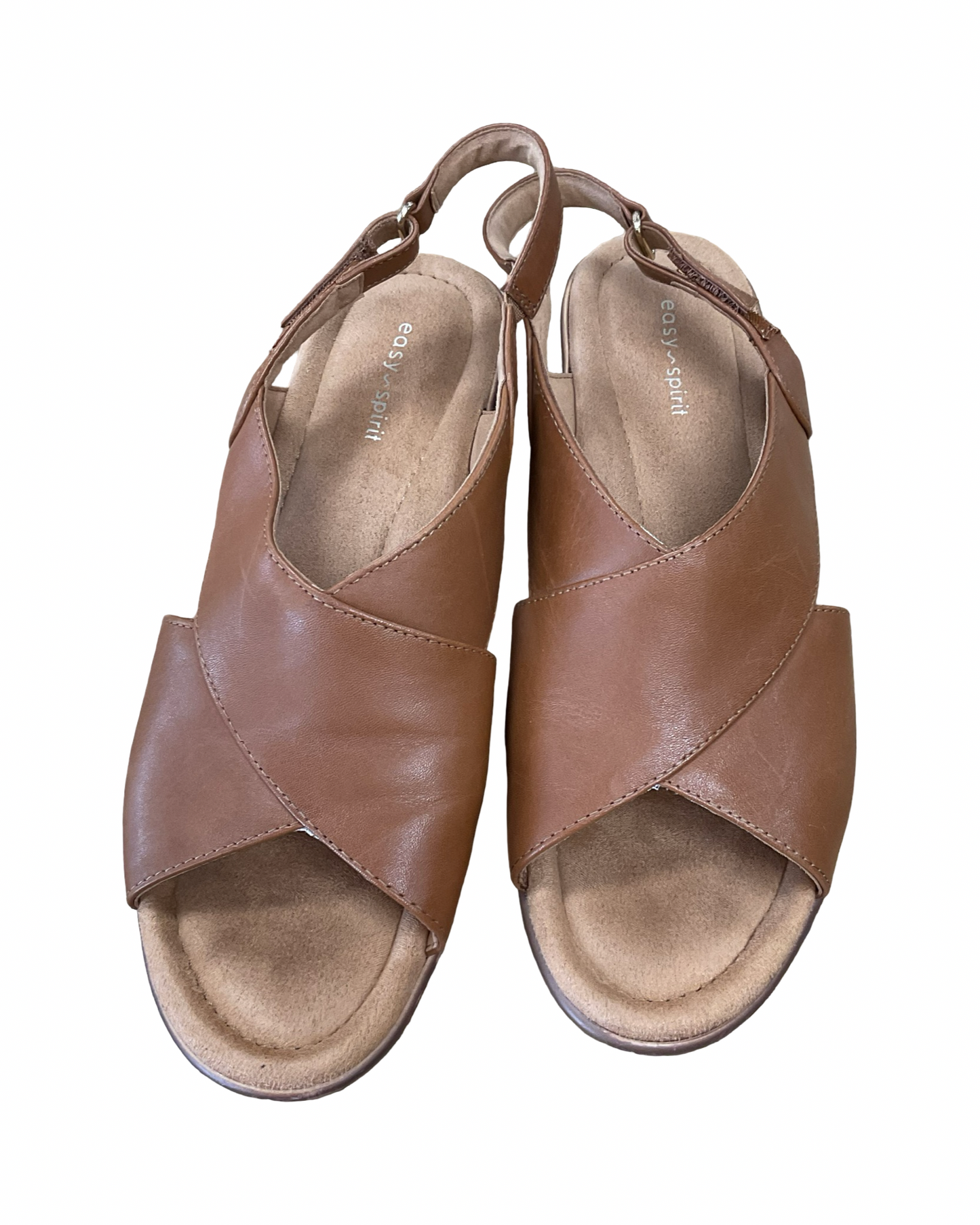 Sandals Heels Block By Easy Spirit In Tan, Size:10