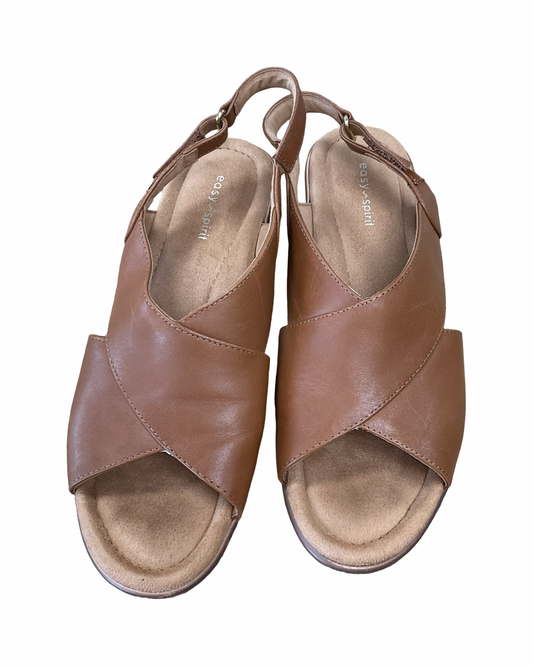 Sandals Heels Block By Easy Spirit In Tan, Size:10