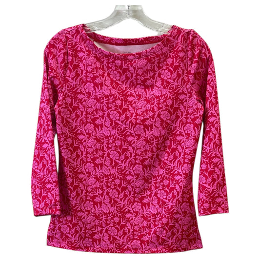Top 3/4 Sleeve By Vineyard Vines In Pink & Red, Size:Xs