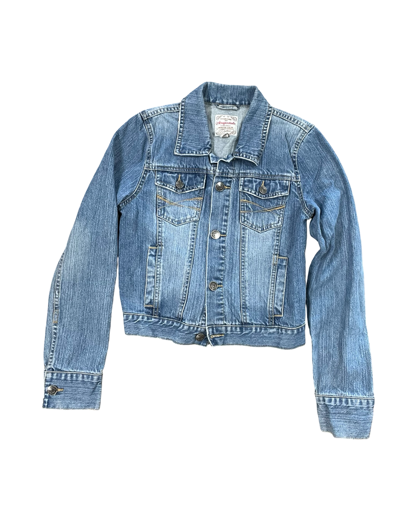 Jacket Denim By Aeropostale In Blue Denim, Size:M