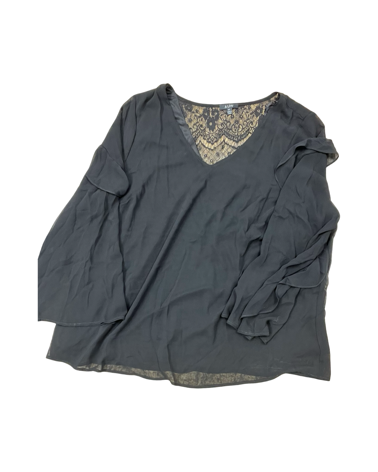 Blouse Ls By Clothes Mentor In Black, Size:3X