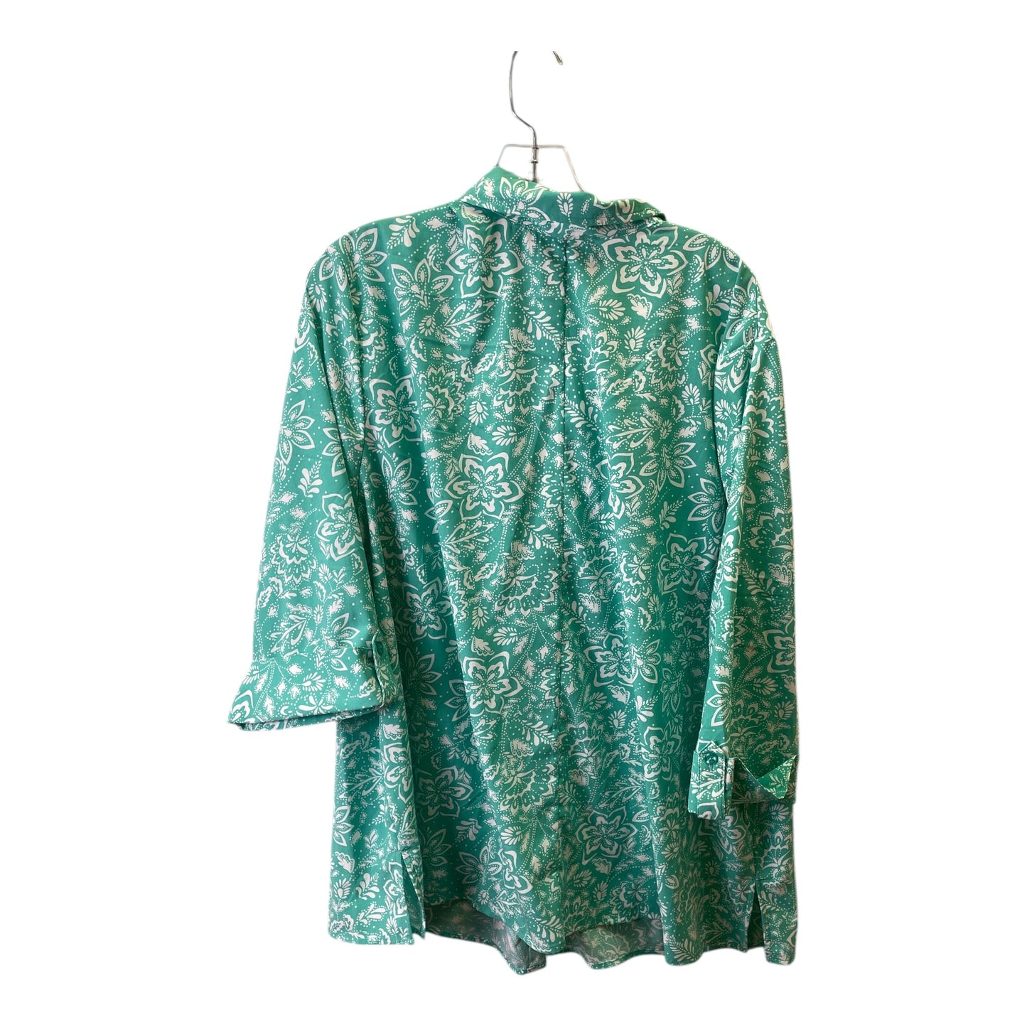 Top 3/4 Sleeve By Catherines In Aqua, Size:2X